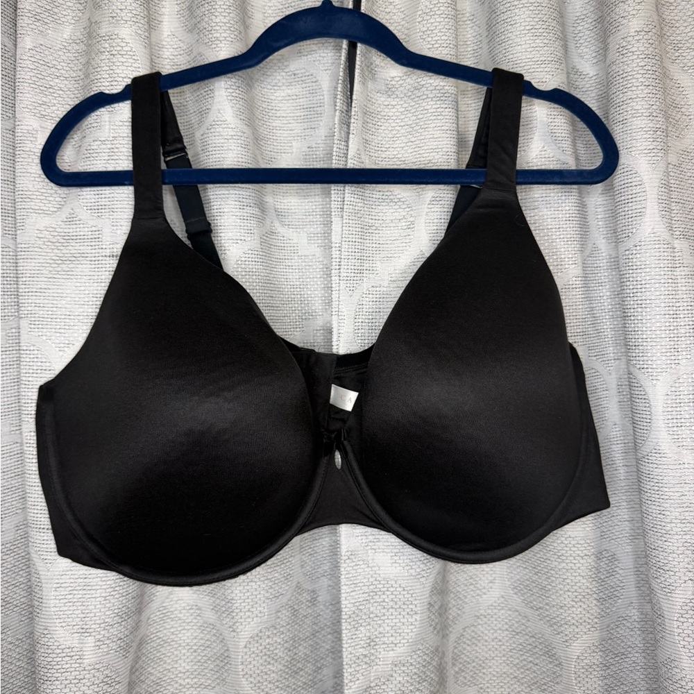 Cacique 46DDD Black Full Coverage Bra Smooth Cup T-Shirt Plus Size